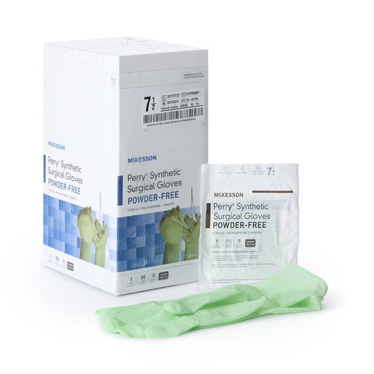 Surgical Glove McKesson Perry® Performance Plus Size 7.5 Sterile Polyisoprene Standard Cuff Length Smooth Green Chemo Tested - 20-2075N