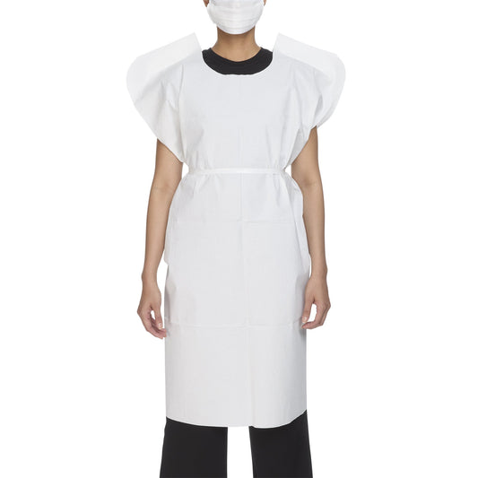 Patient Exam Gown McKesson One Size Fits Most White Disposable - 18-104