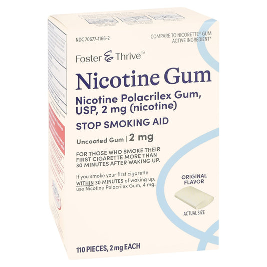 Foster & Thrive™ Nicotine Polacrilex 2 mg (Nicotine) Gum, Original Flavor 70677116602