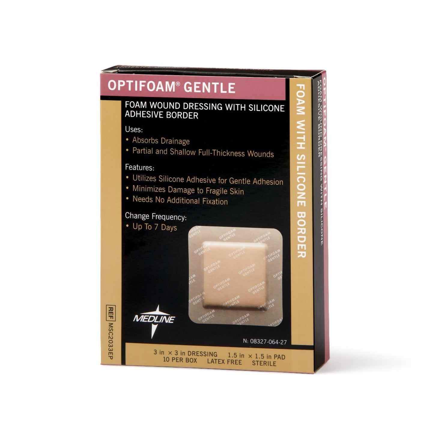 Foam Dressing Optifoam® Gentle 3 X 3 Inch With Border Waterproof Backing Silicone Border Square Sterile MSC2033EP