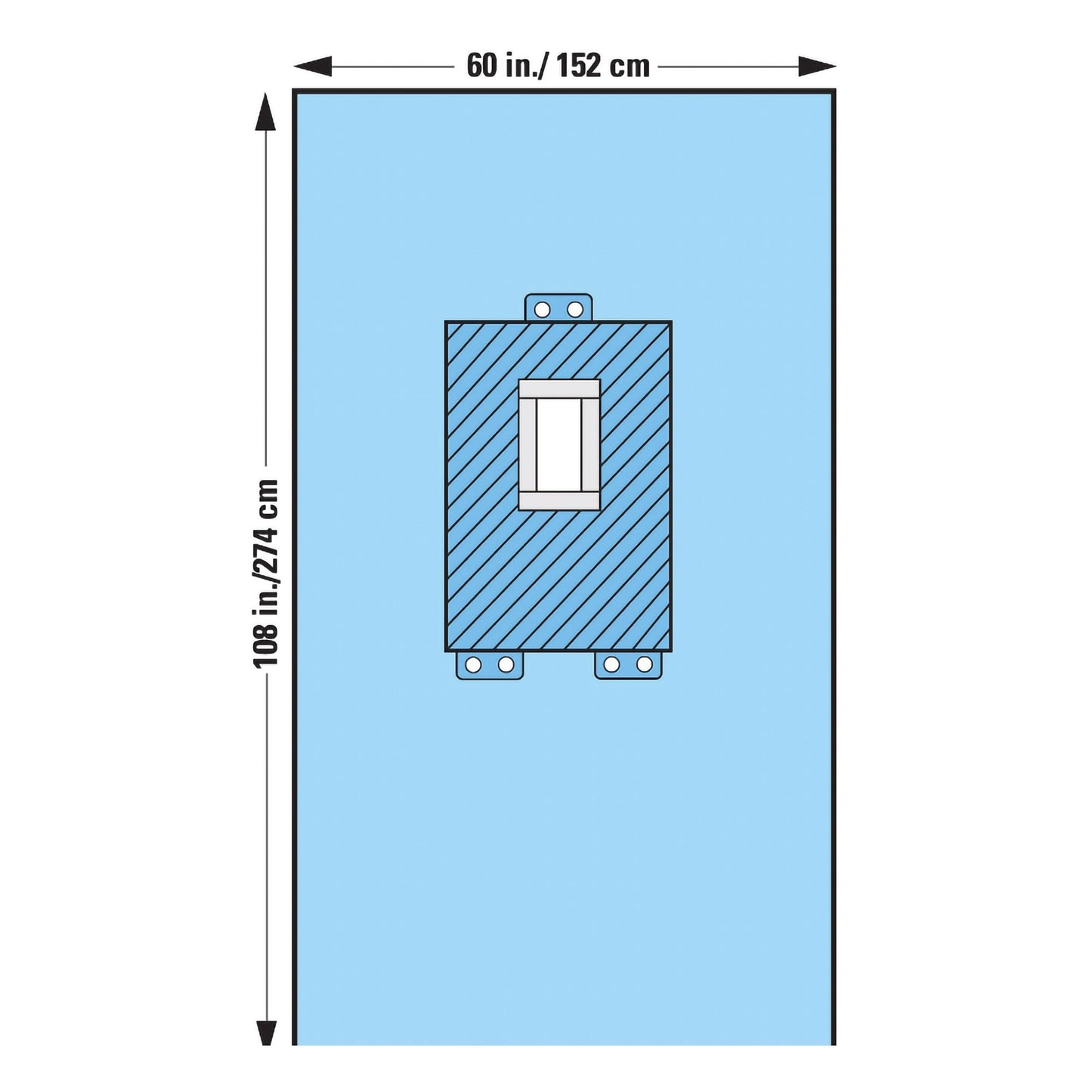 O&M Halyard Inc Halyard Sterile Pediatric Laparotomy Abdominal Drape, 60 W x 108 L Inch 89241, Case of 15