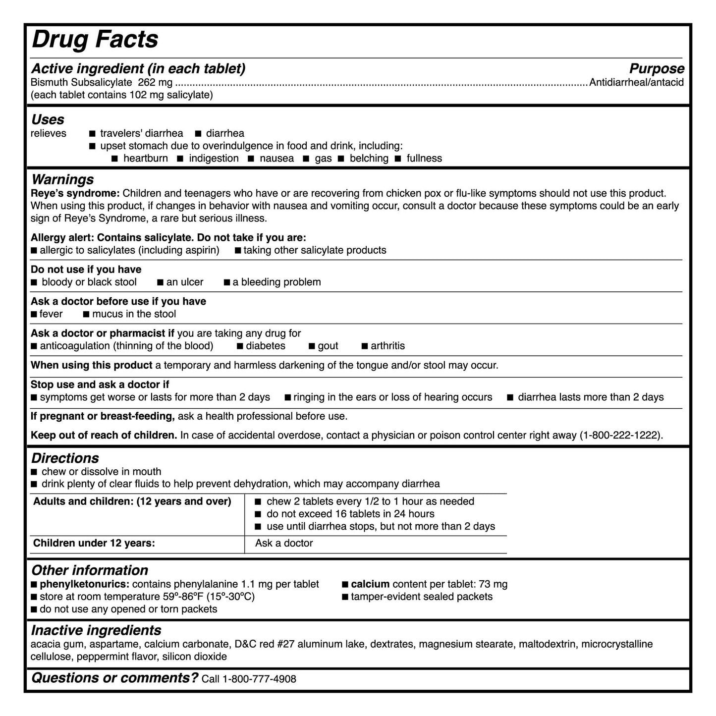 McKesson Bismuth Subsalicylate Anti-Diarrheal 82473