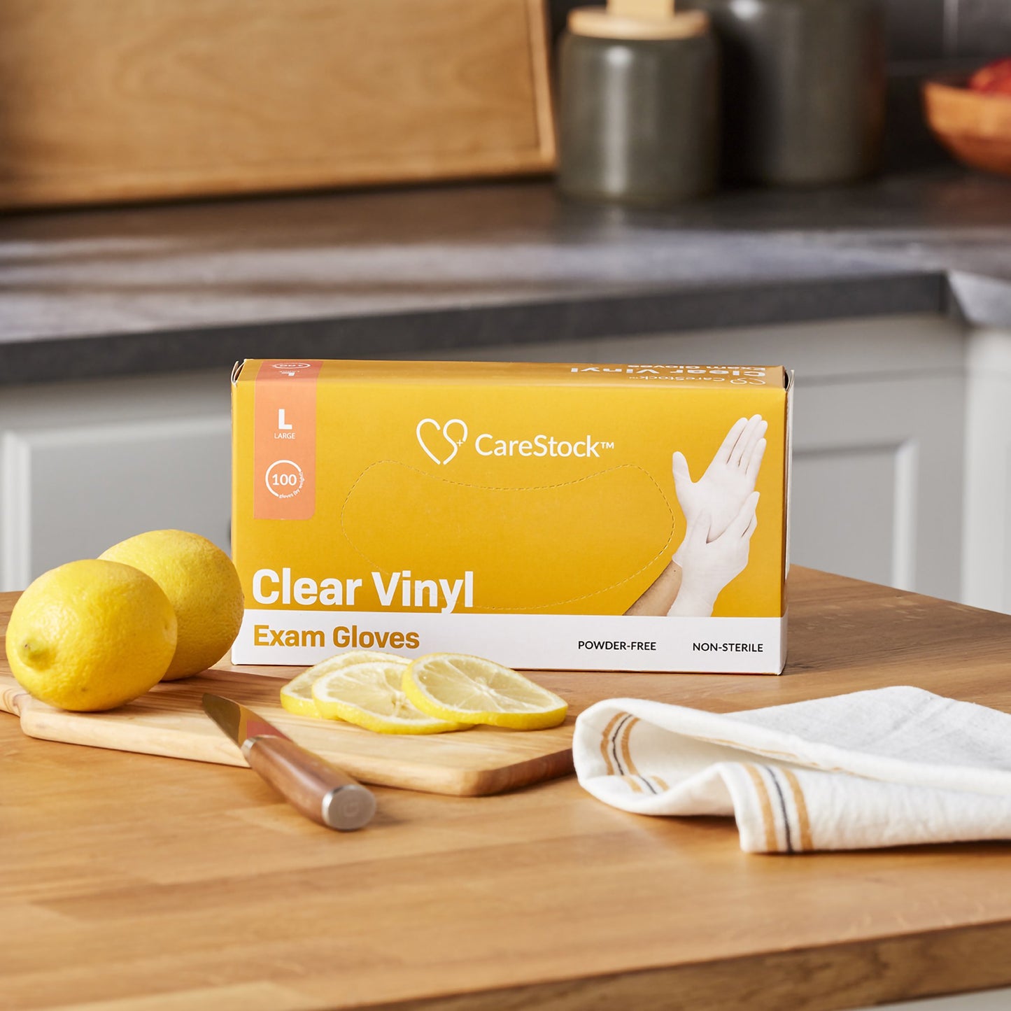 CareStock™ Vinyl Exam Glove, Large, Ivory CS2596