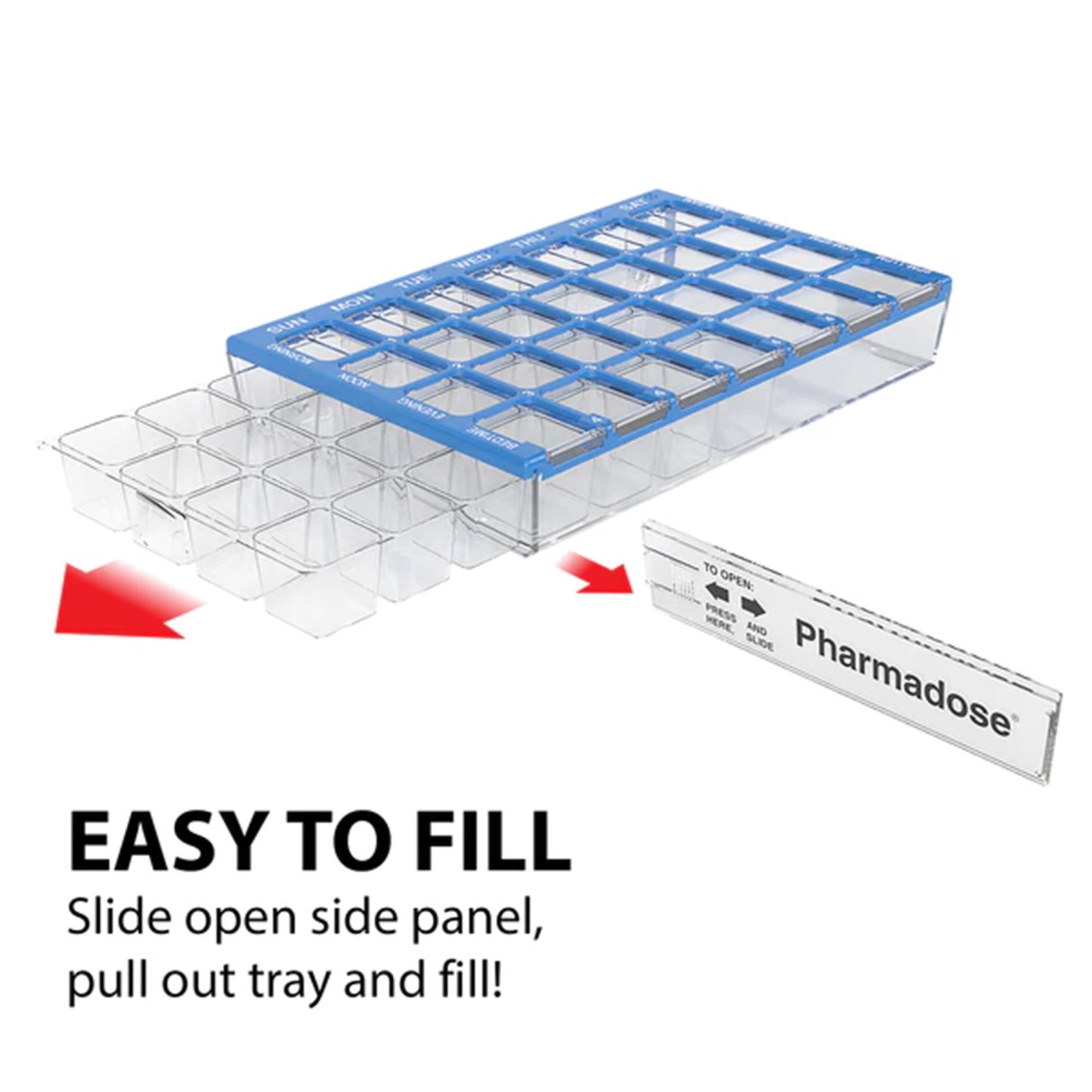 Pharmadose® Locking Pill Planner 7-Day, Four Times a Day Pill Organizer 91340