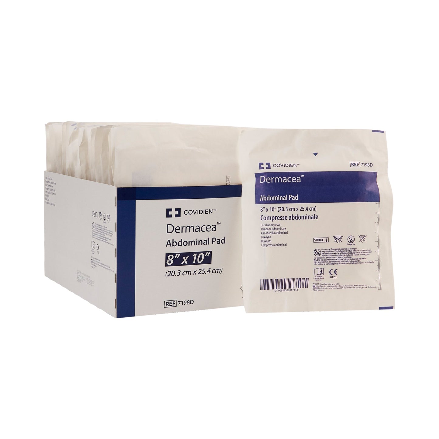 Dermacea™ Sterile Abdominal Pad, 8 x 10 Inch 7198D