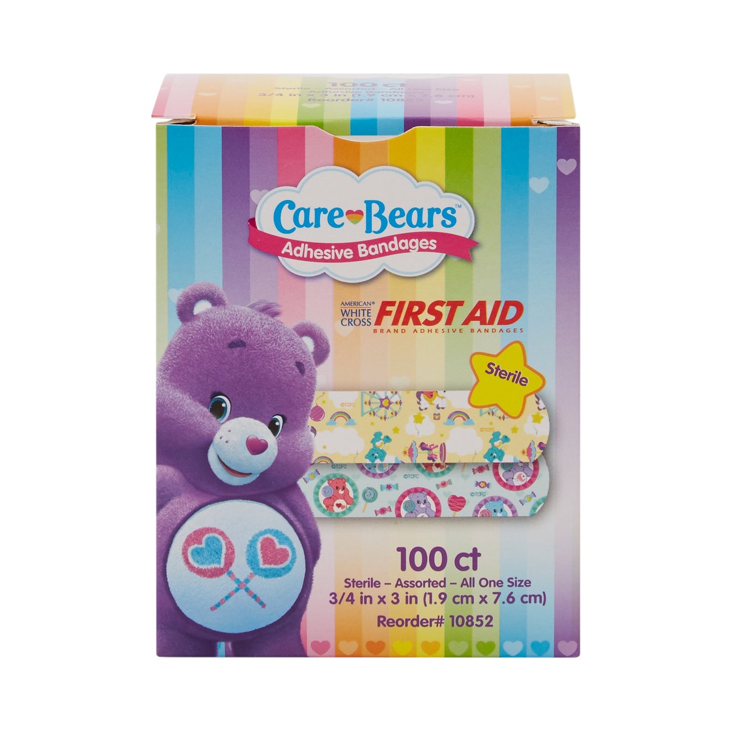 American® White Cross Stat Strip® Kid Design Care Bears™ Adhesive Strips 10852
