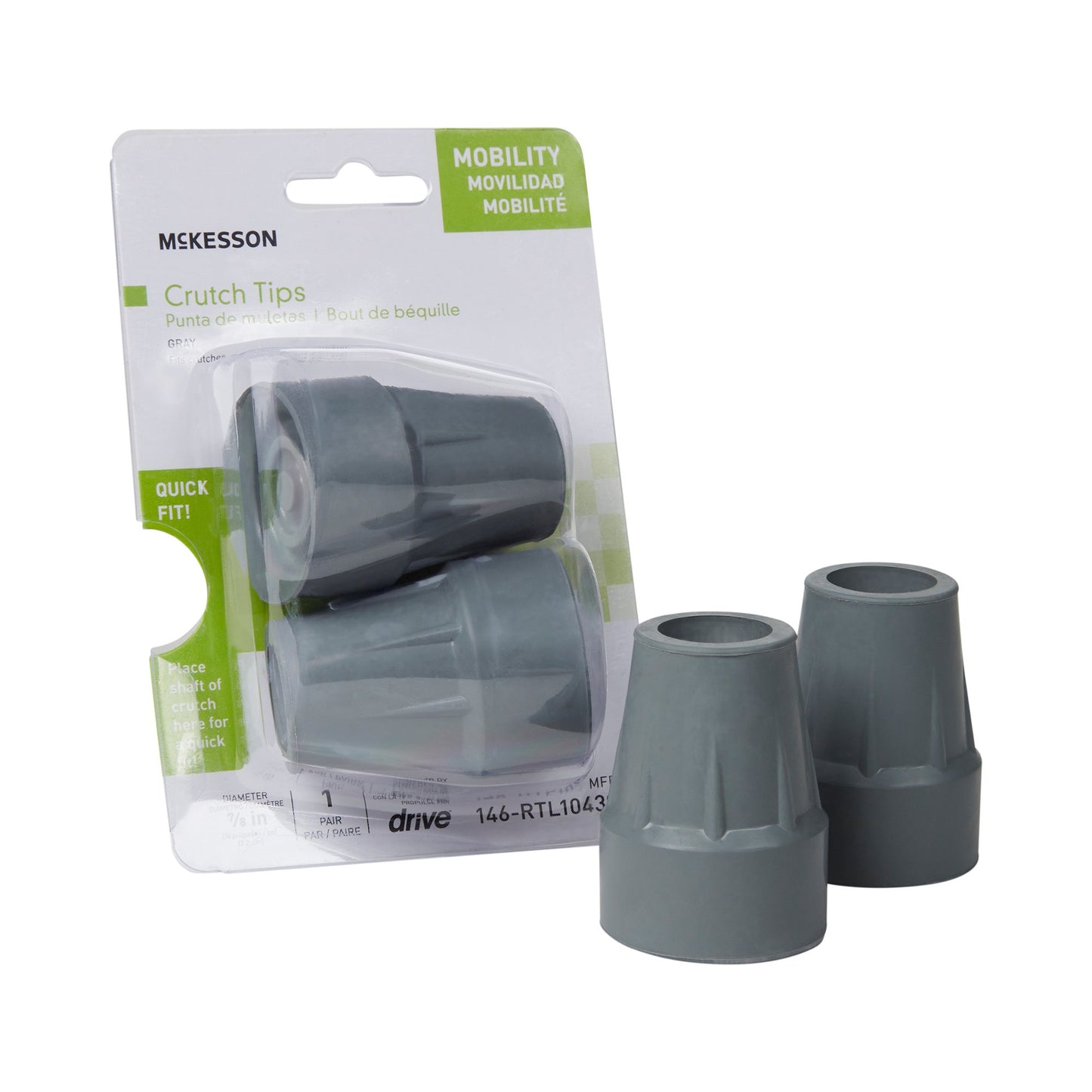 McKesson Crutch Tip For Crutch with 7/8 Inch Diameter - 146-RTL10439B