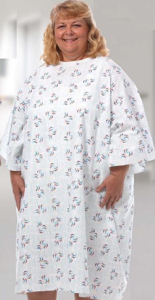 Fashion Seal Uniforms Fashion Seal Uniforms Plus Size Patient Gown, Raindrops Print 735-NS, 1 Each