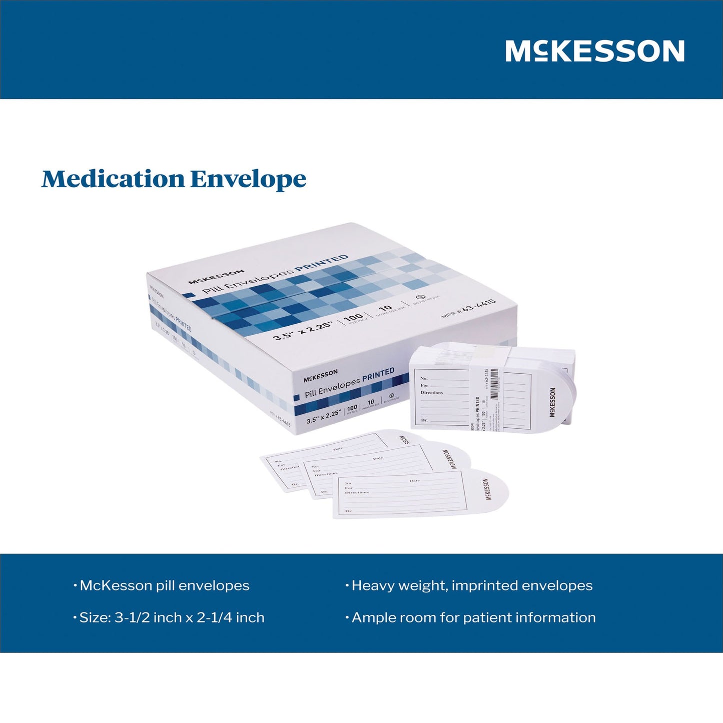 McKesson Pill Envelope, 3½ x 2¼ Inch 63-4415