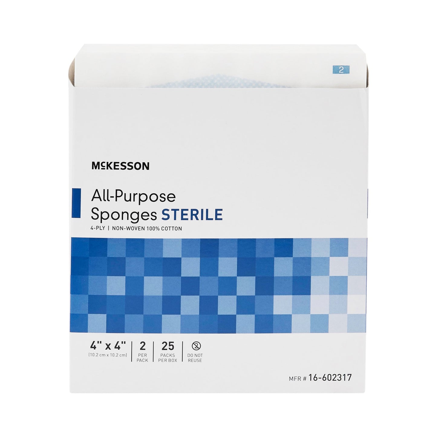 McKesson Sterile Nonwoven Sponge, 4 x 4 Inch, 4-Ply 16-602317