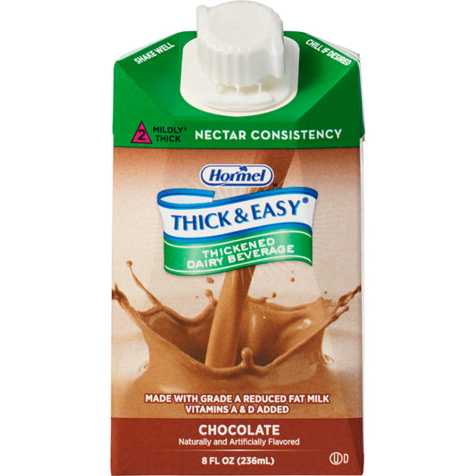 Thickened Beverage Thick & Easy® Dairy 8 oz. Carton Chocolate Flavor Liquid IDDSI Level 2 Mildly Thick - 72447