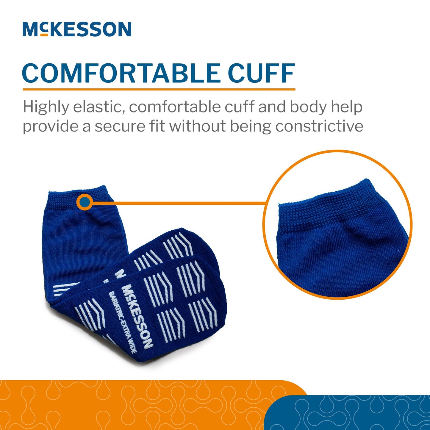 Slipper Socks McKesson Unisex Adult Bariatric / X-Wide Double Tread Single Patient Use Royal Blue 16-BXW-1099-D