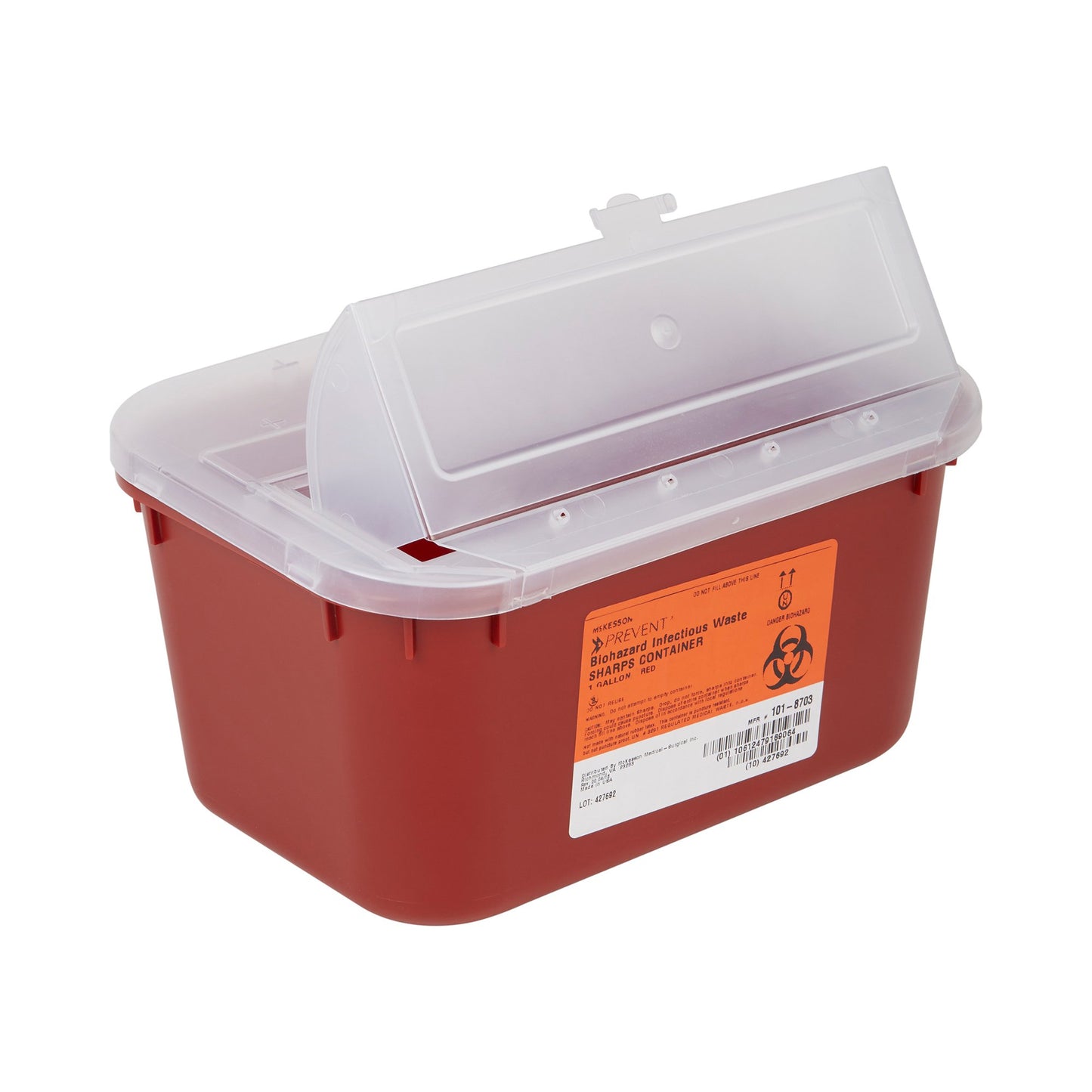 McKesson Prevent® Multi-purpose Sharps Container, 1 Gallon, 5 x 10 x 7 Inch 101-8703