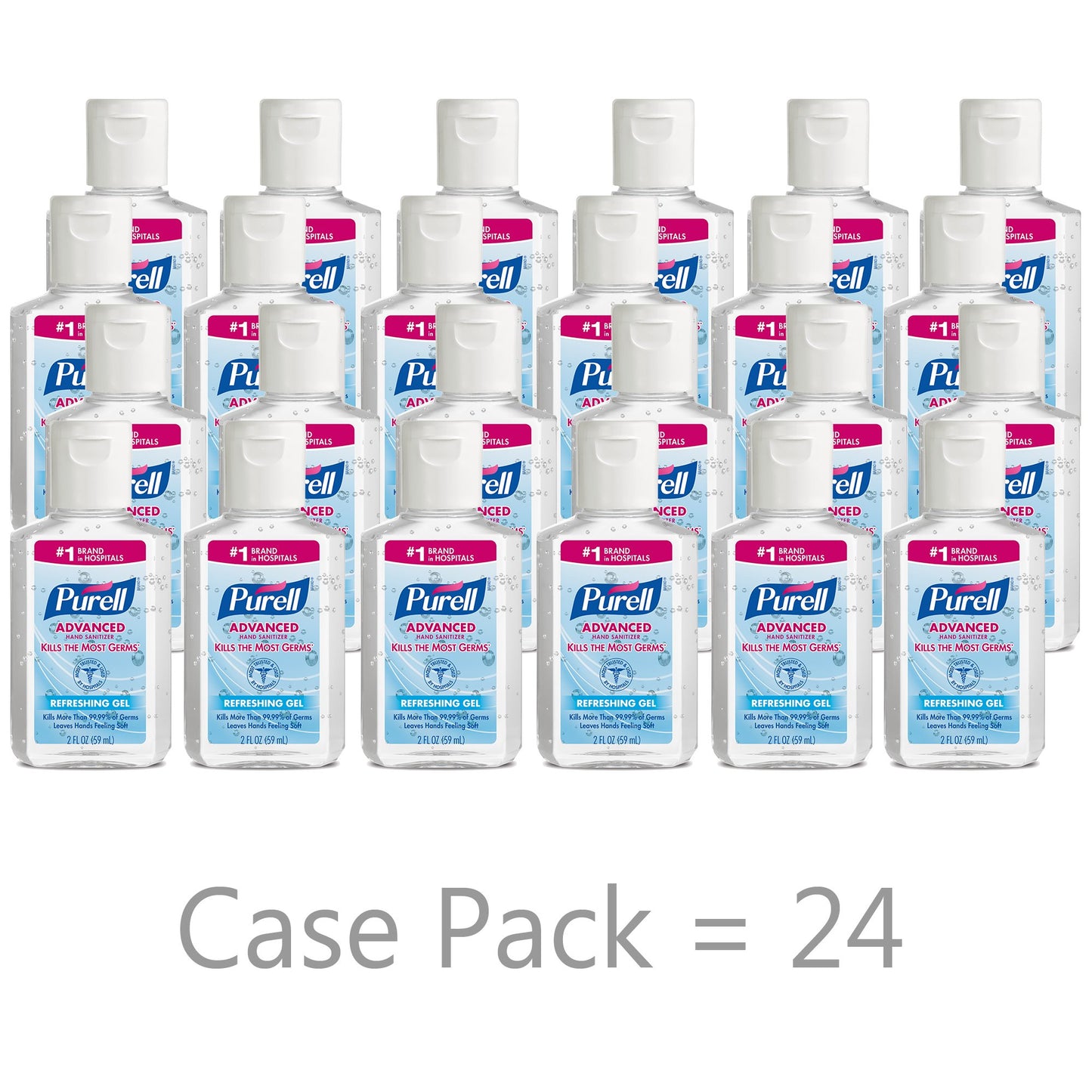 Purell Advanced Hand Sanitizer 70% Ethyl Alcohol Gel, Bottle, 2 ounces 9605-24