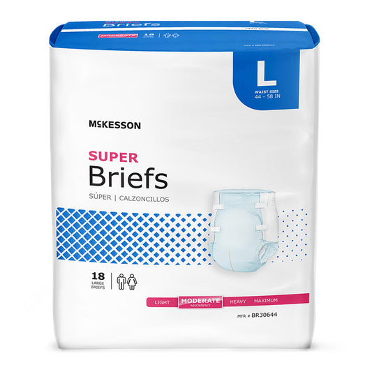 Unisex Adult Incontinence Brief McKesson Large Disposable Moderate Absorbency - BR30644