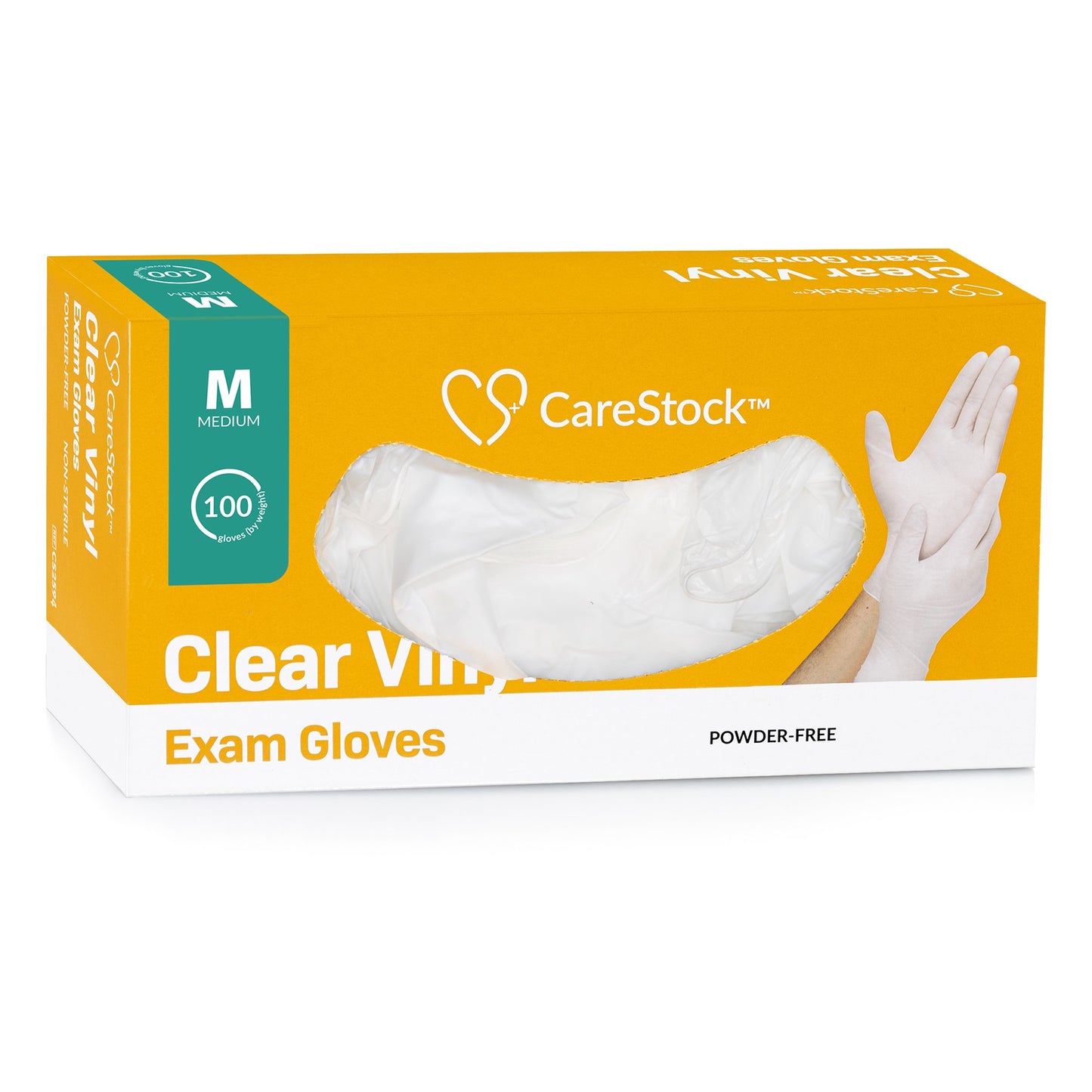 CareStock™ Vinyl Exam Glove, Medium, Ivory CS2594