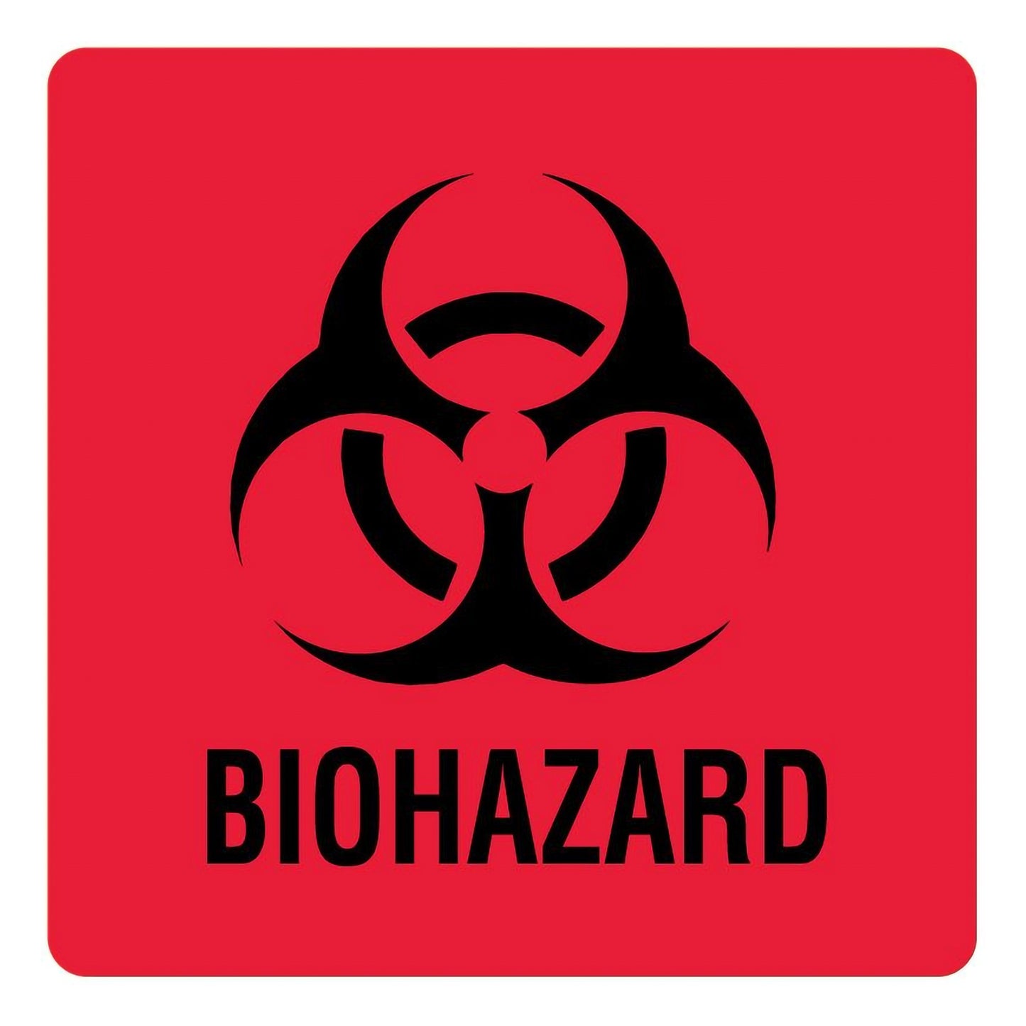 Pre-Printed Label UAL™ Caution Label Red Paper Biohazard / Symbol Black Biohazard 3 X 3 Inch - ULBH503