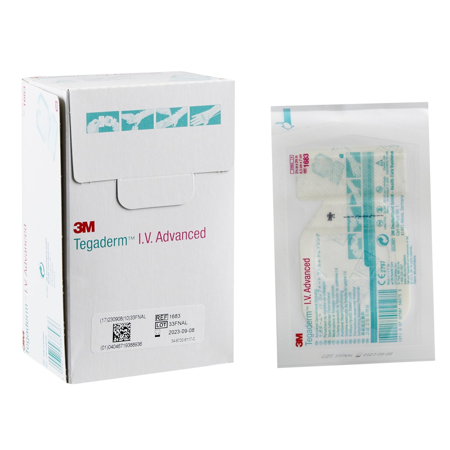 3M™ Tegaderm™ IV Advanced Securement Dressing, 2¾ x 2½ Inch 1683