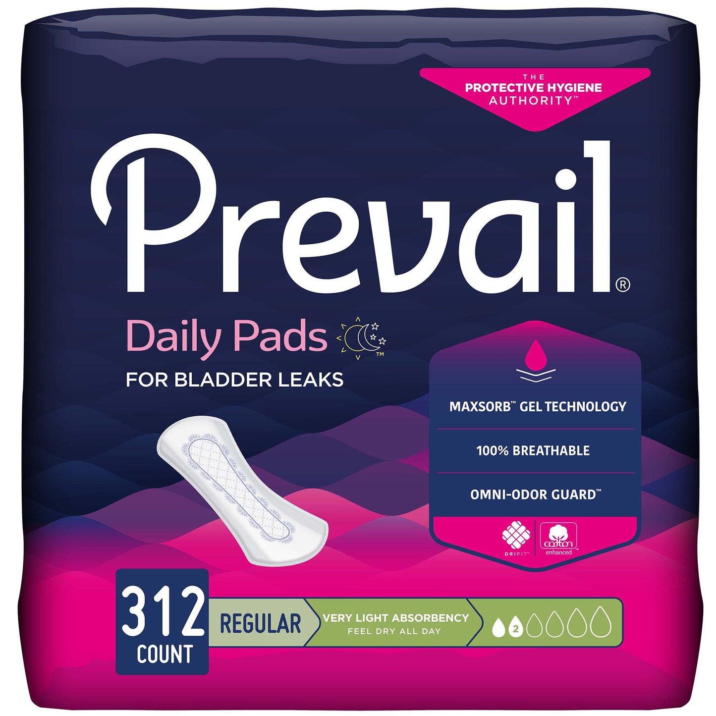 Prevail® Daily Liner Very Light Bladder Control Pad, 7½-Inch Length PV-926