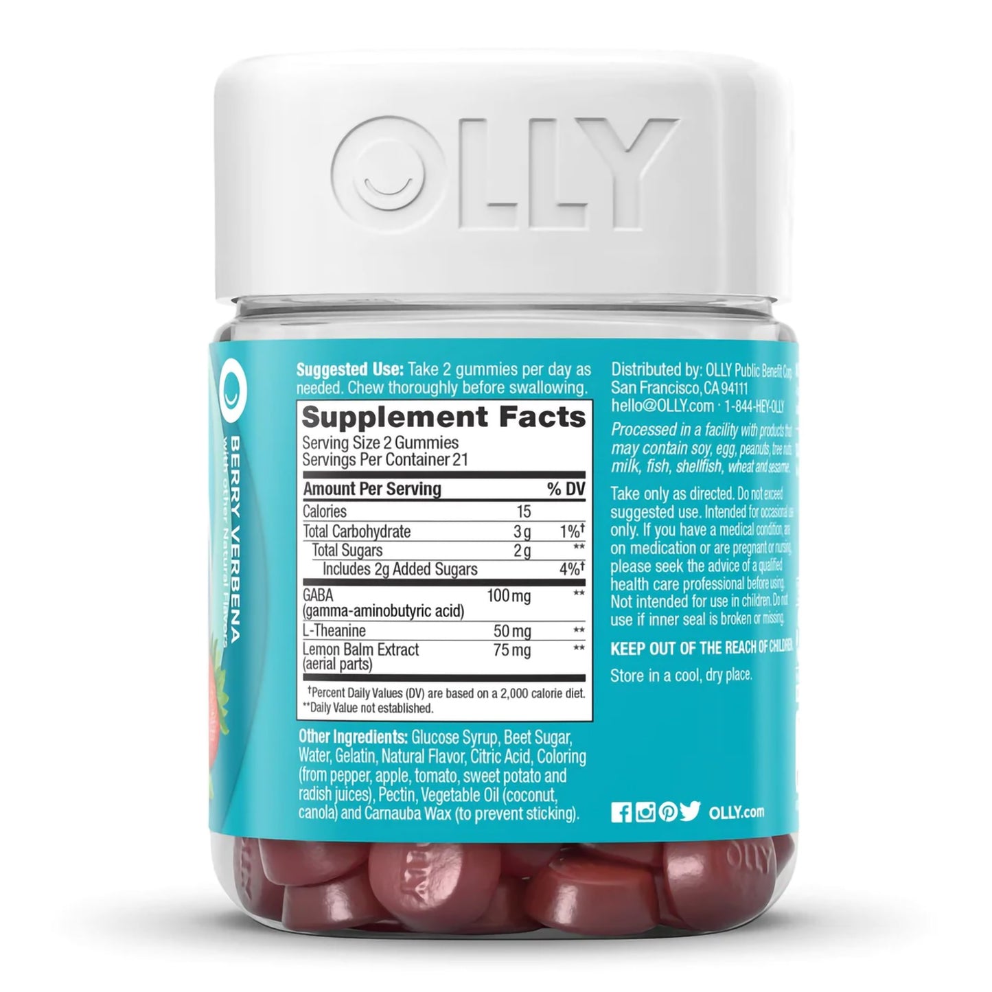 Olly Goodbye Stress Gummies, Berry Verbena 85815800570