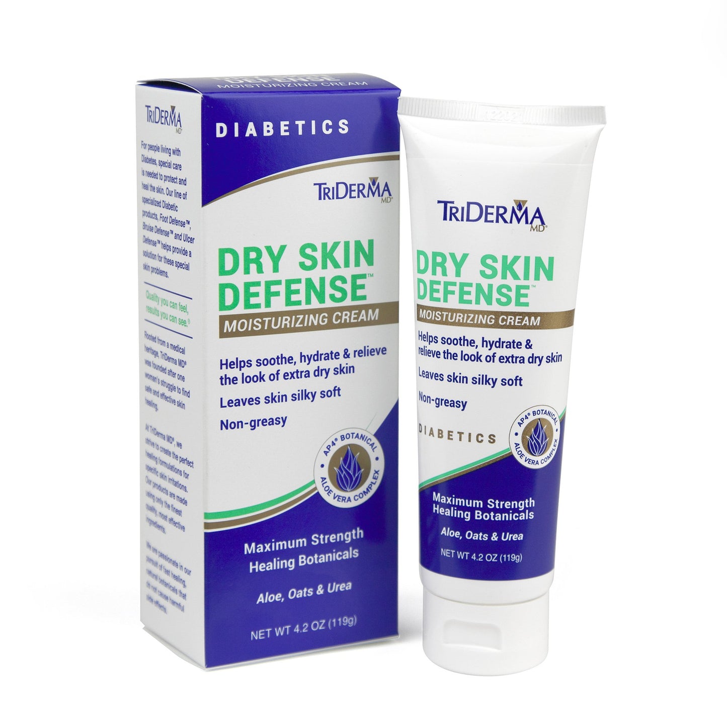 Hand and Body Moisturizer TriDerma® MD Diabetic Dry Skin Defense™ 4.2 oz. Tube Unscented Cream - 66425