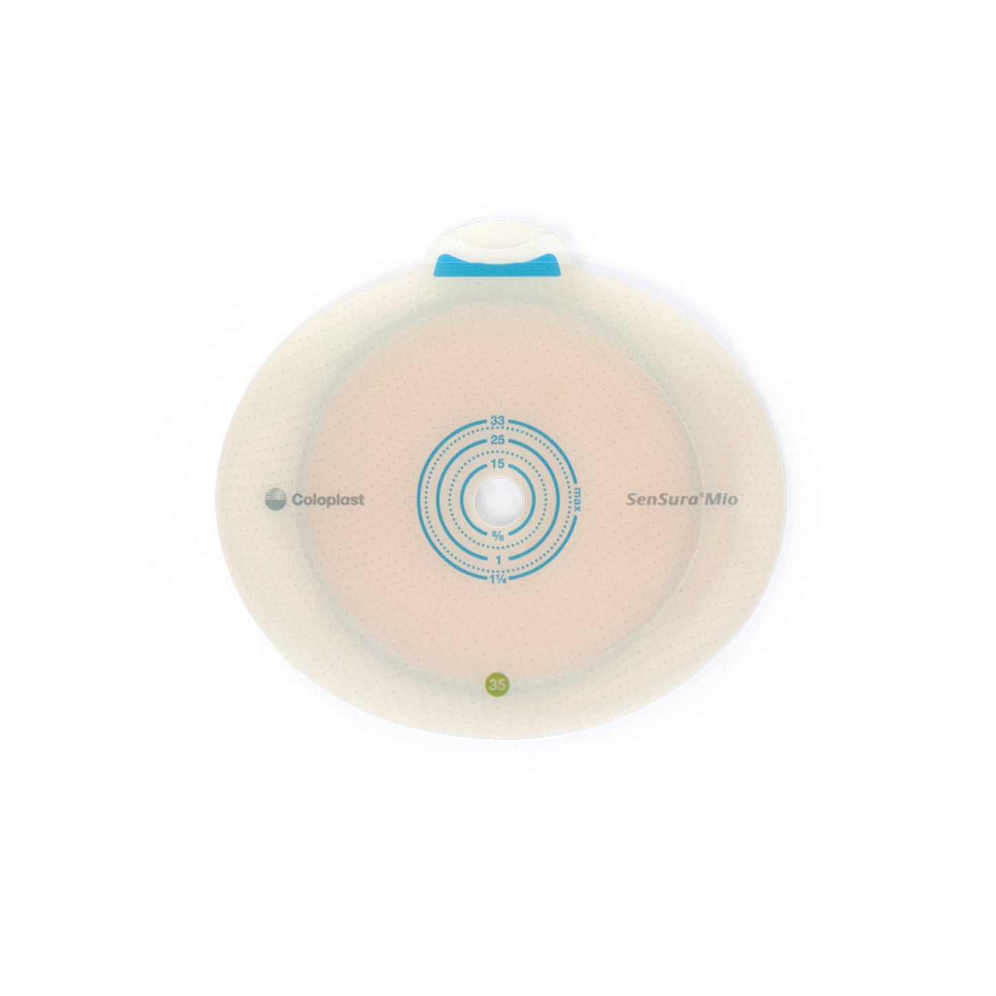 SenSura® Mio Flex Flat Ostomy Barrier, Trim to Fit 10 – 33 mm, Green Match 10551