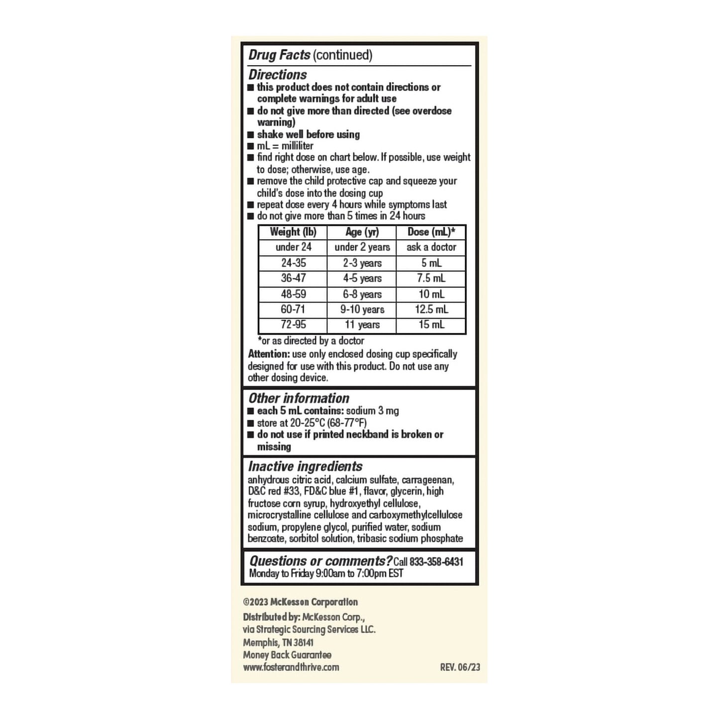 Foster & Thrive™ Acetaminophen Children's Pain Relief, Grape Flavor 70677114301