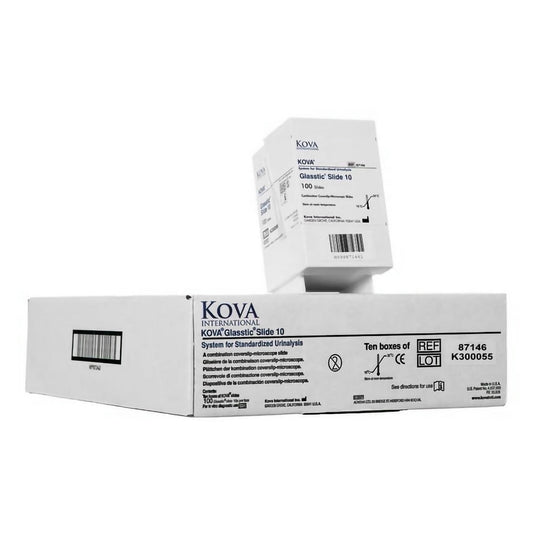KOVA® Glasstic® Urinalysis Microscope Slide, 10-Chamber without Grid 87146E