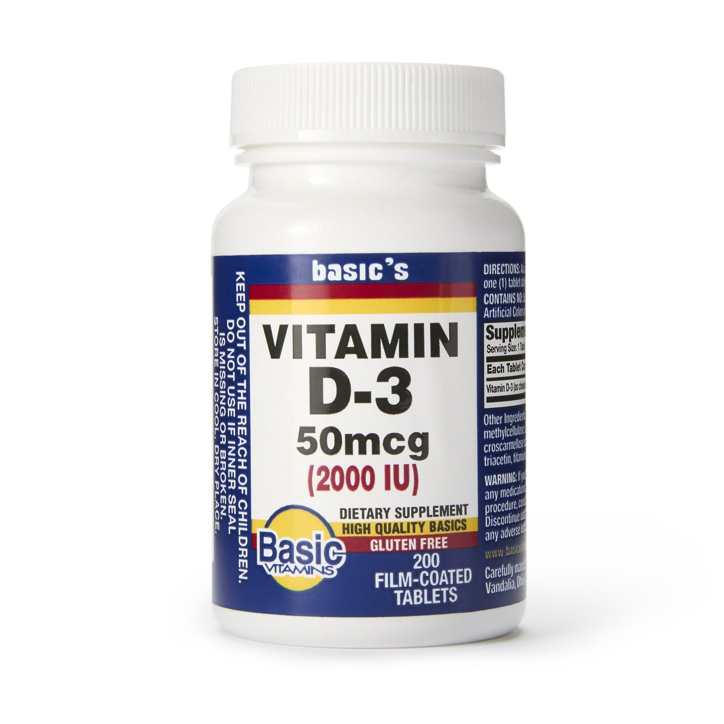 Basic's Vitamin D-3 Dietary Supplement 30761016840