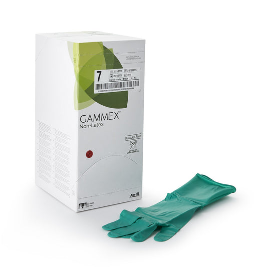 Surgical Glove GAMMEX® Non-Latex Size 7 Sterile Polyisoprene Standard Cuff Length Micro-Textured Green Chemo Tested - 8514