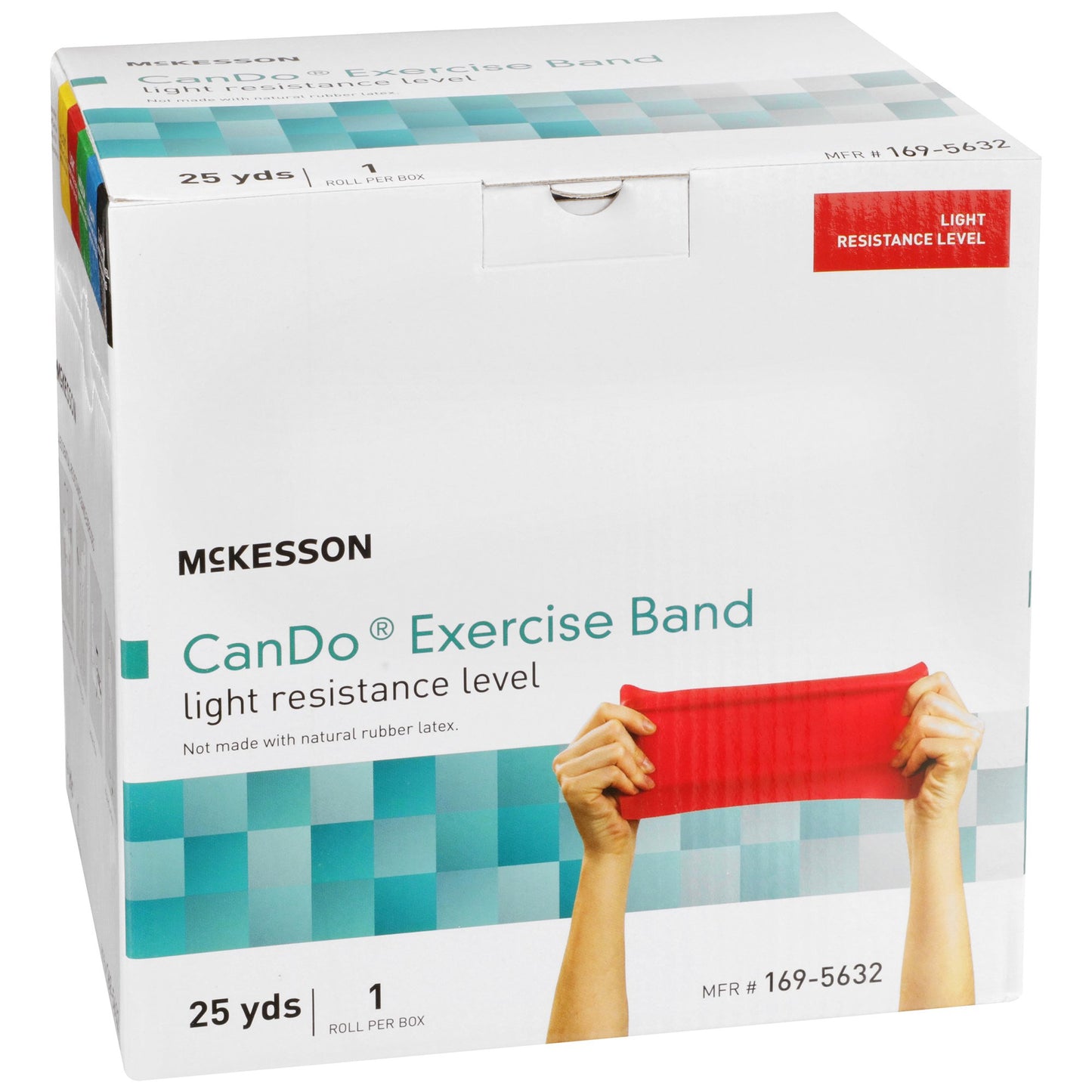 McKesson Exercise Resistance Band, Red, 5 Inch x 25 Yard, Light Resistance 169-5632
