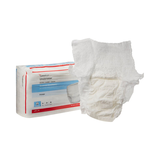 Unisex Adult Absorbent Underwear Sure Care™ Extra Pull On with Tear Away Seams X-Large Disposable Moderate Absorbency - 1850R