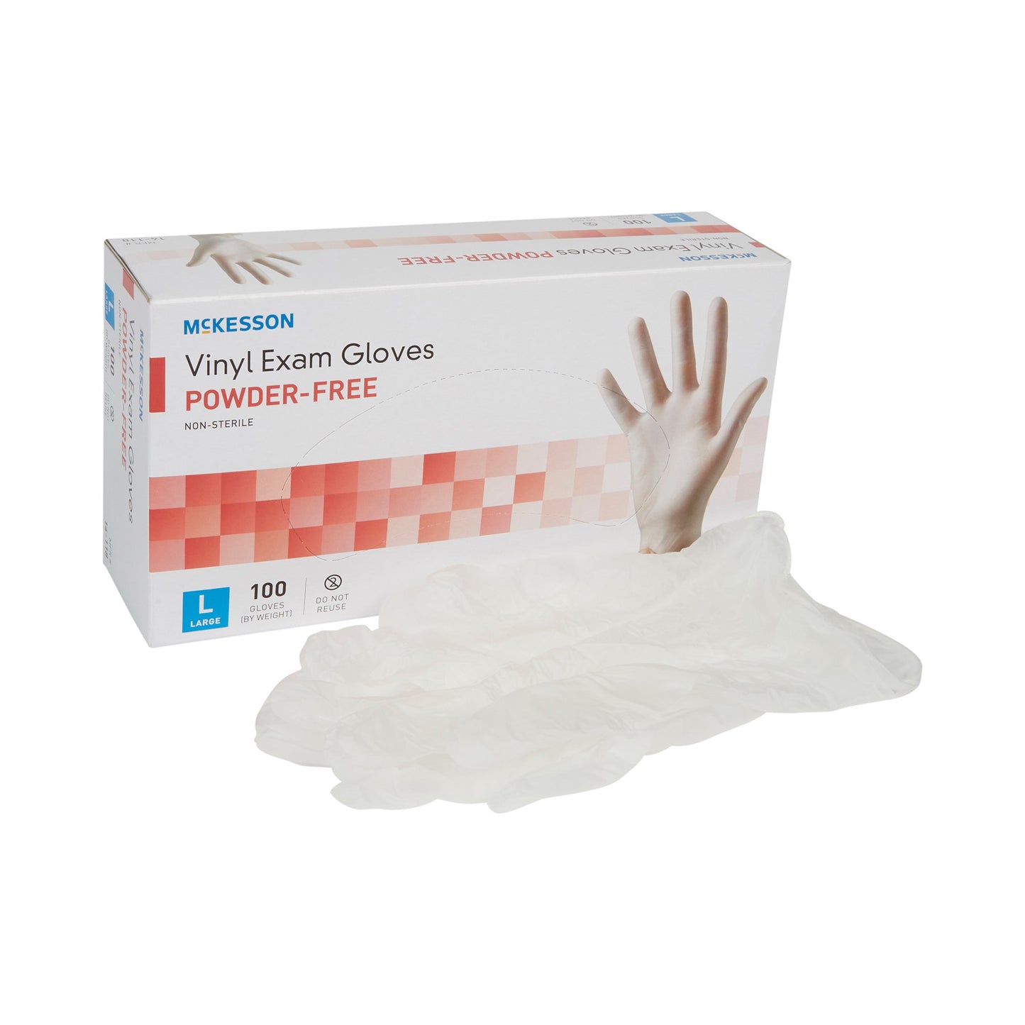 Exam Glove McKesson Large NonSterile Vinyl Standard Cuff Length Smooth Clear Not Rated - 14-118