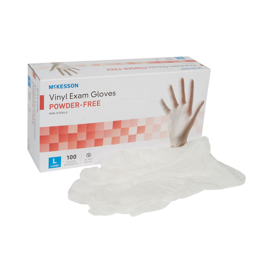 Exam Glove McKesson Large NonSterile Vinyl Standard Cuff Length Smooth Clear Not Rated - 14-118