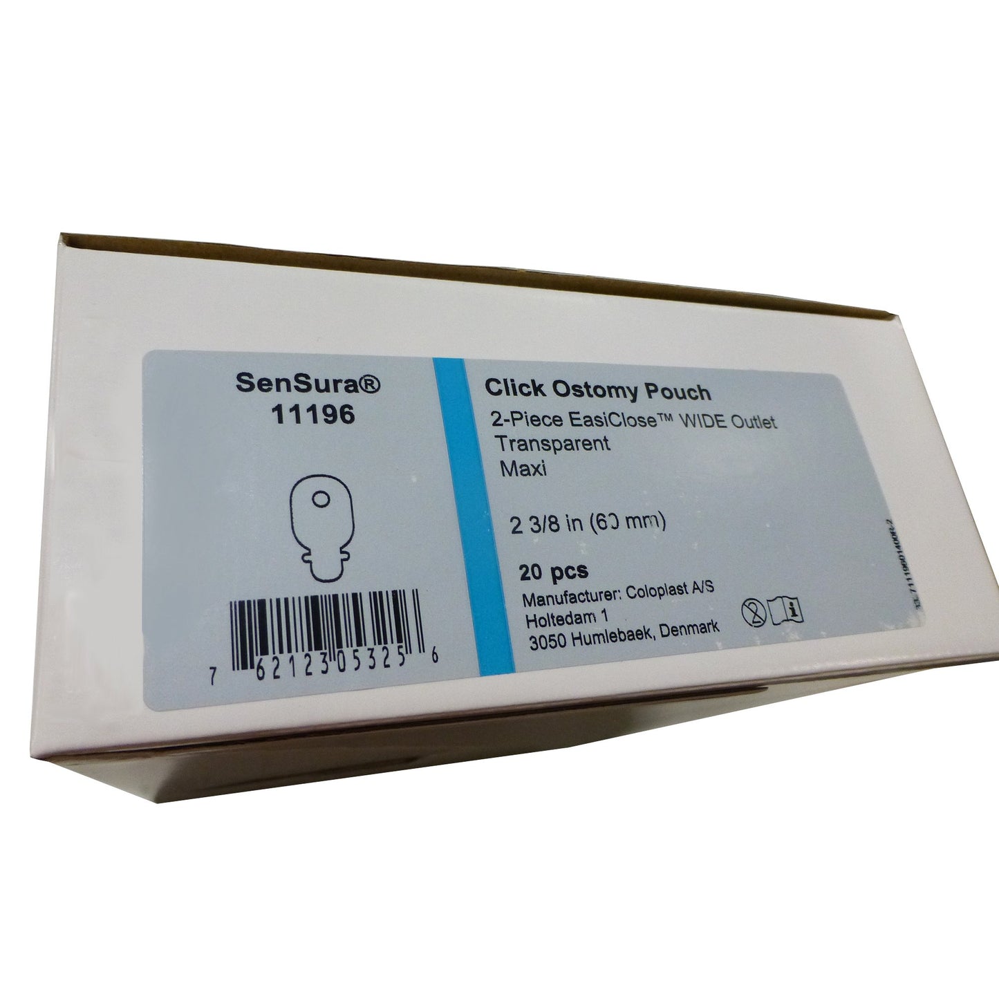 SenSura® Click Wide 2-Piece Ostomy Pouch System, Blue Match 11196