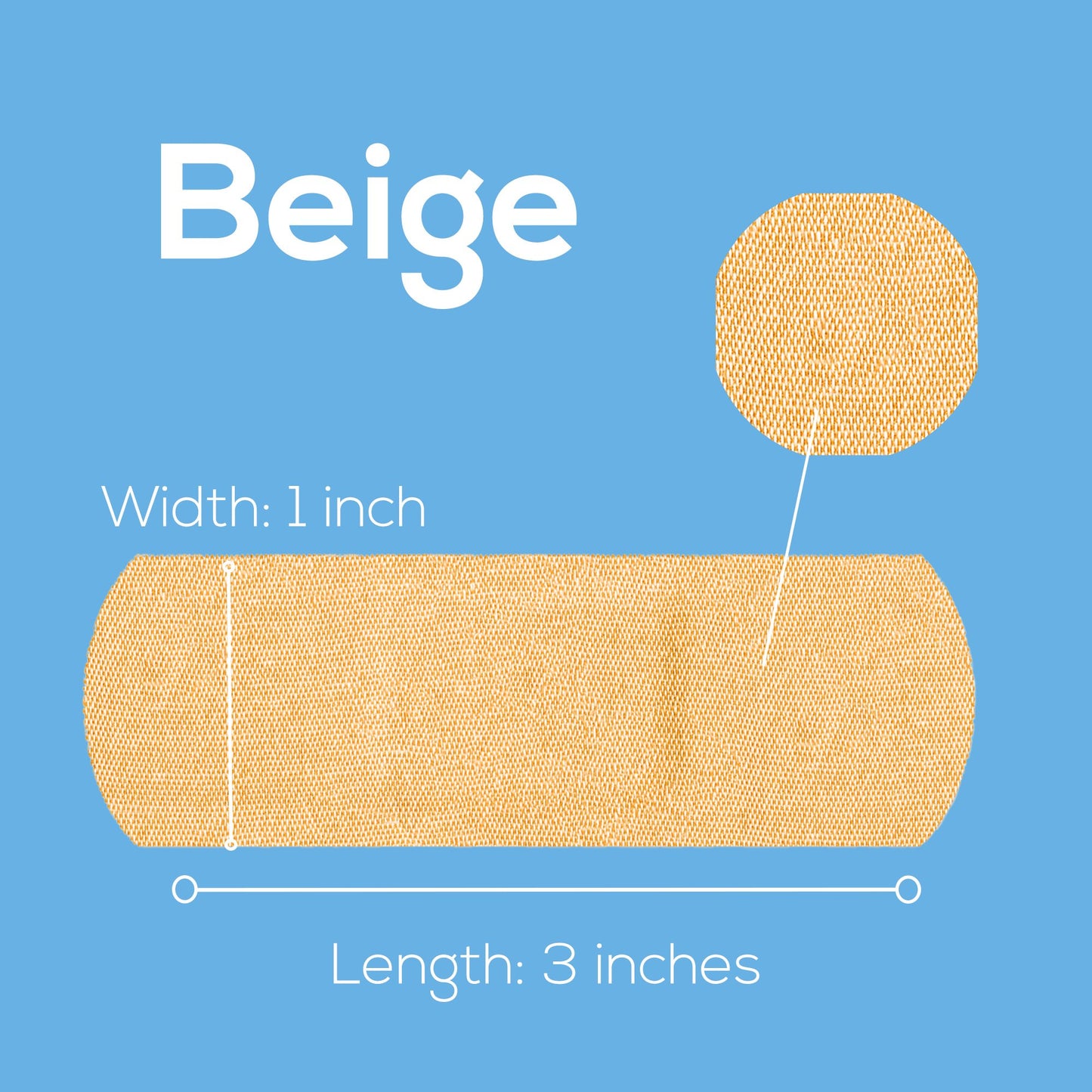 Tru-Colour Skin Tone Shade Fabric Bandage Adhesive Strips – Beige, 1 x 3 Inch TCB-ALS100