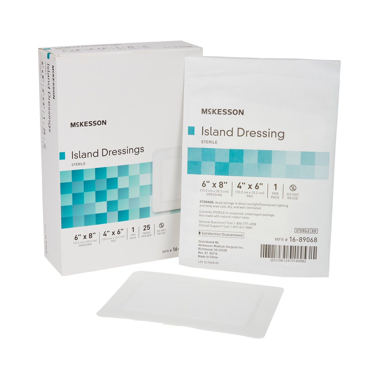 McKesson White Adhesive Dressing, 6 x 8 Inch 16-89068