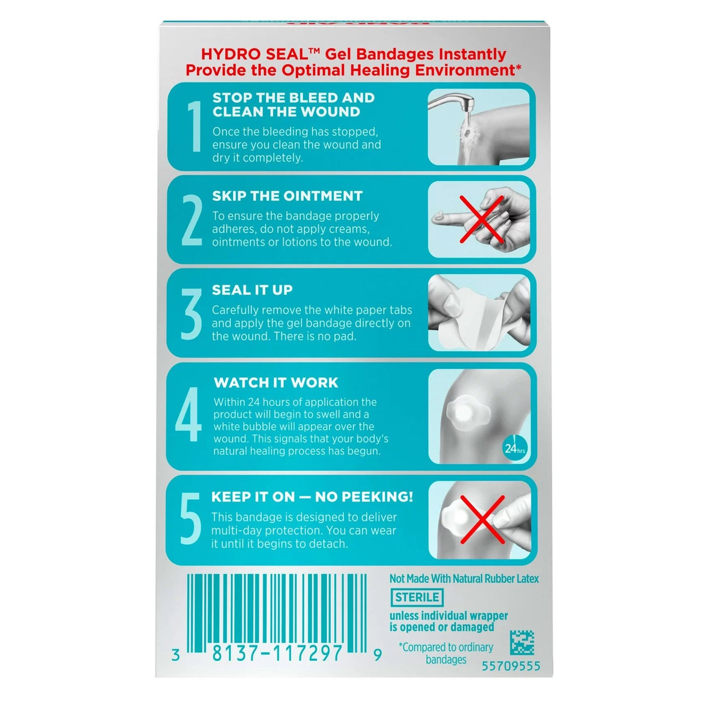 Band-Aid® Hydro Seal All-Purpose Hydrocolloid Gel Bandages 111741900