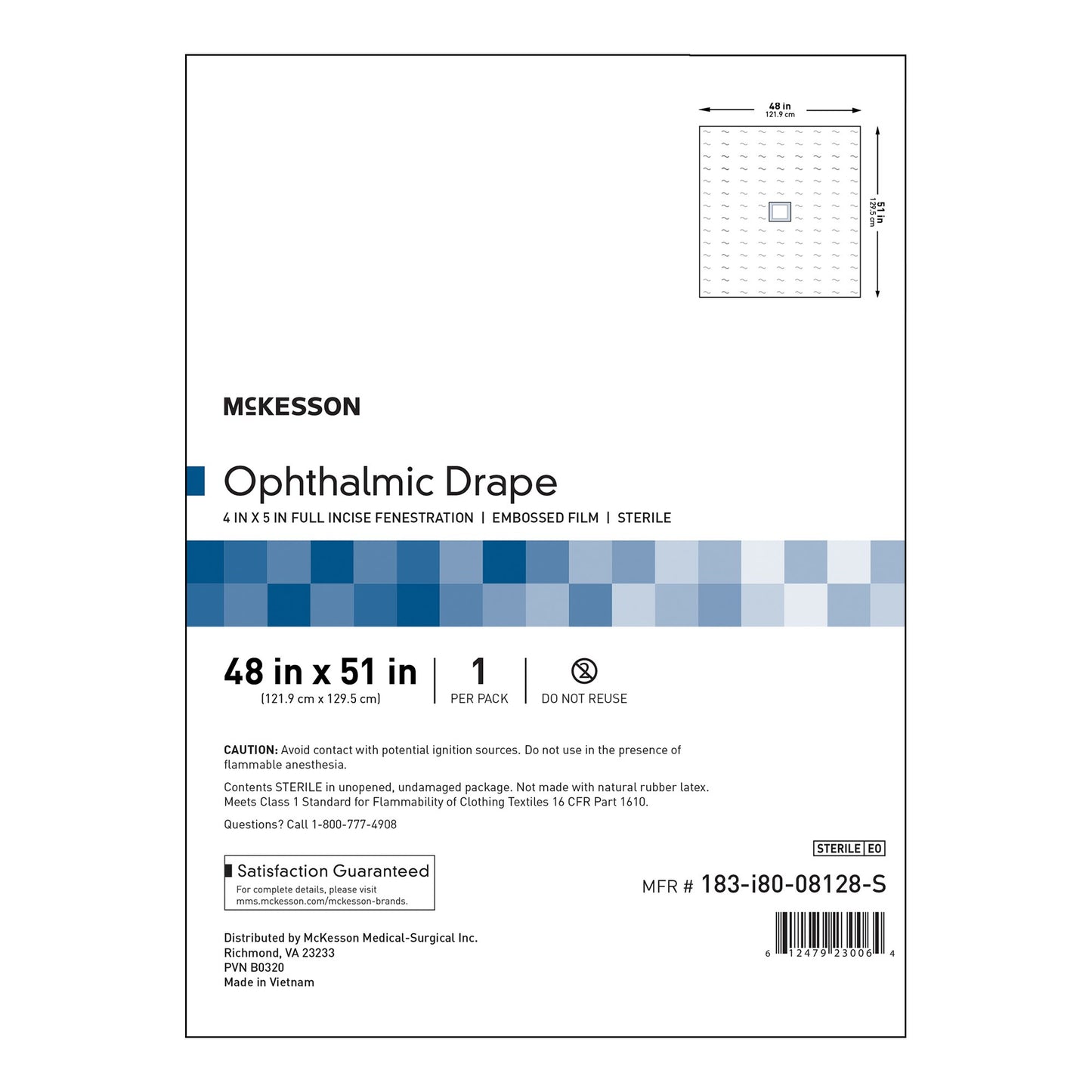 McKesson Sterile Surgical Ophthalmic Drape, 48 x 51 Inch 183-I80-08128-S