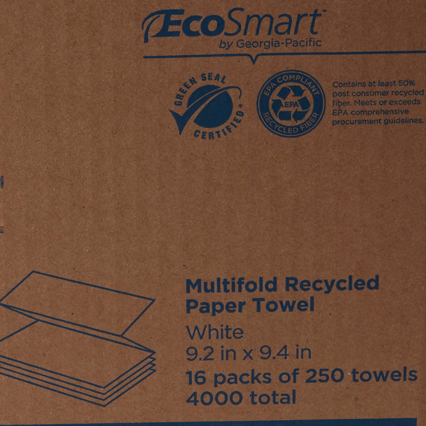 Pacific Blue Basic™ Recycled Multi-Fold Paper Towel, 250 Sheets per Pack 24590