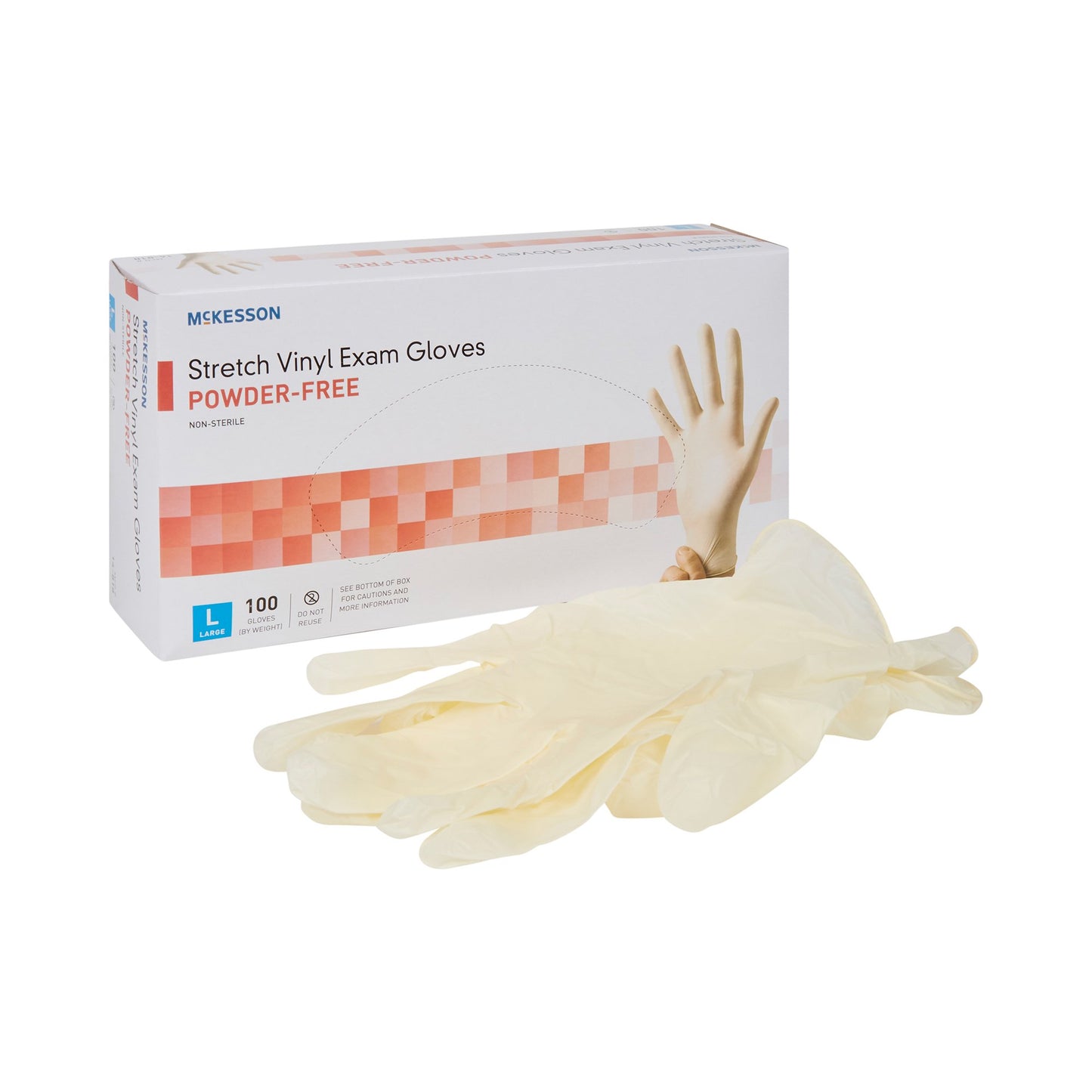 McKesson Stretch Vinyl Exam Glove, Large, Ivory 14-818