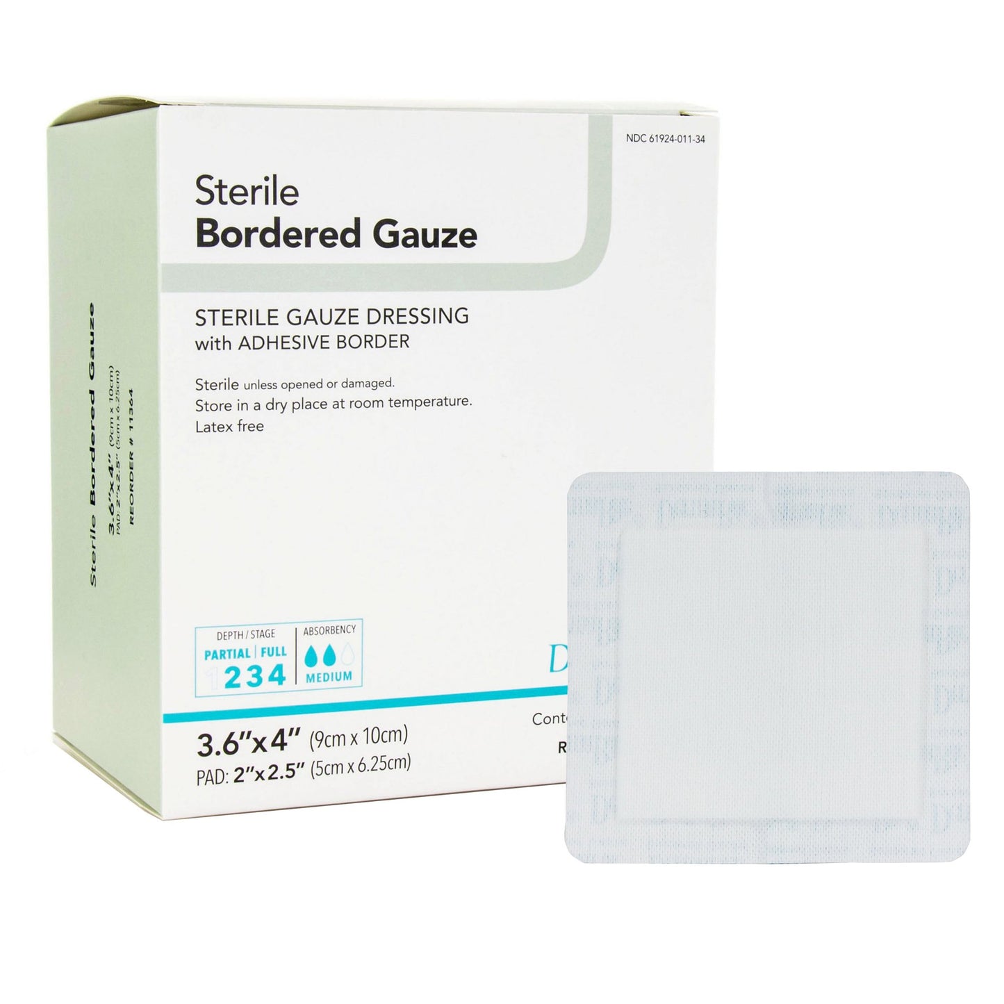 Island Dressing DermaRite® Bordered Gauze 3-3/5 X 4 Inch Square Sterile - 11364