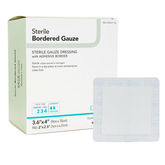 Island Dressing DermaRite® Bordered Gauze 3-3/5 X 4 Inch Square Sterile - 11364