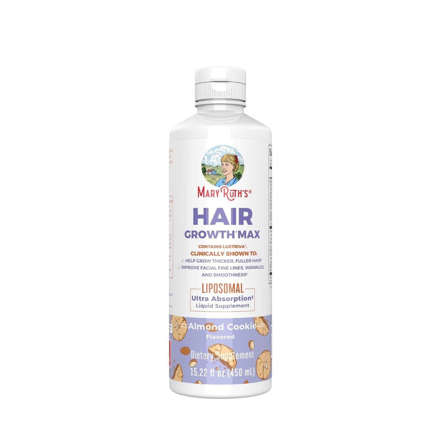 Mary Ruth's® Hair Growth Max Liposomal, Almond Cookie Flavor, 15.22-ounce Bottle LP-AD-HGM-CV-SF-16Z-UN-01