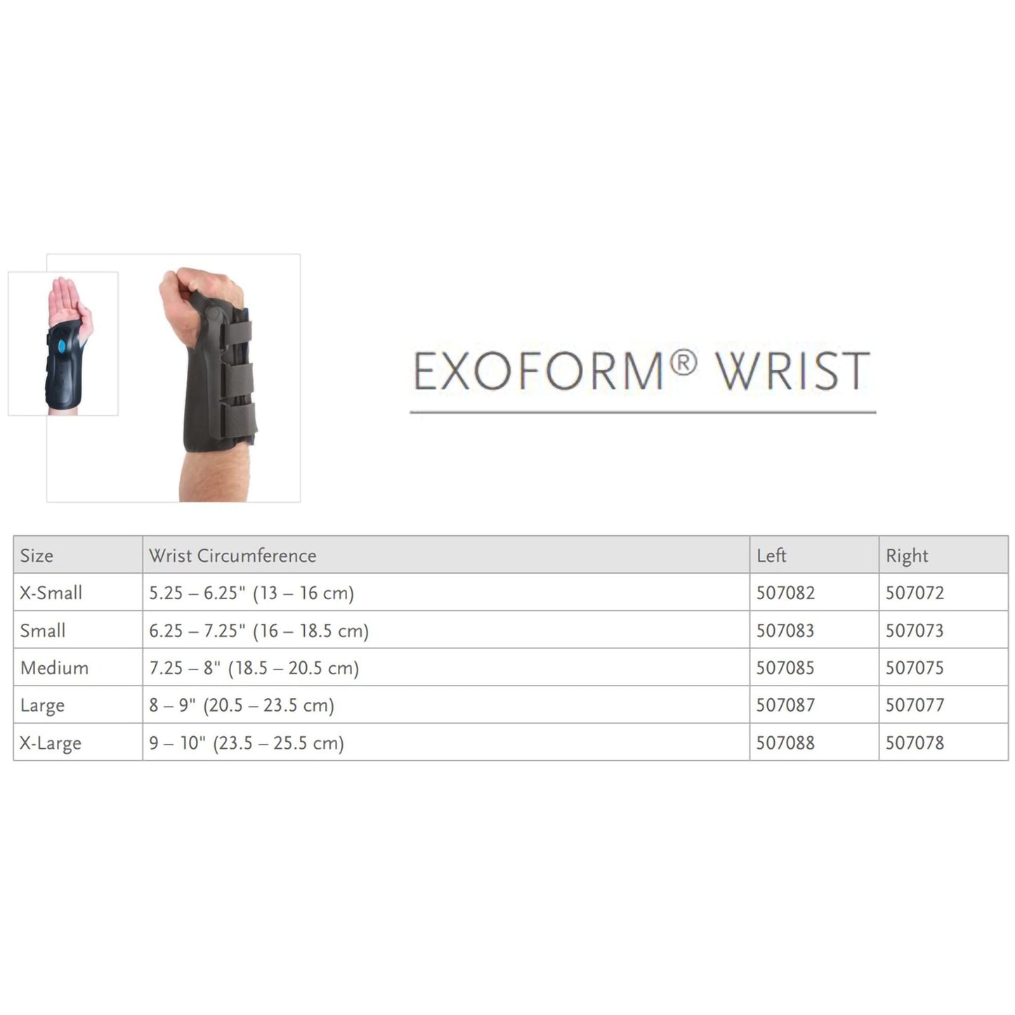 Ossur Exoform® Left Wrist Brace, Large 507087