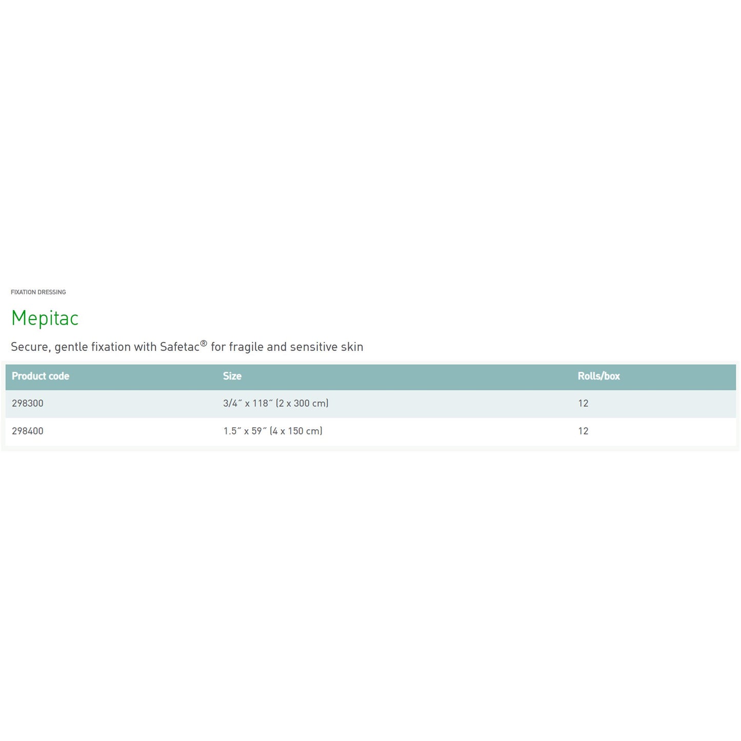 Mepitac® Silicone Medical Tape, 8/10 Inch x 3-1/3 Yard 298300