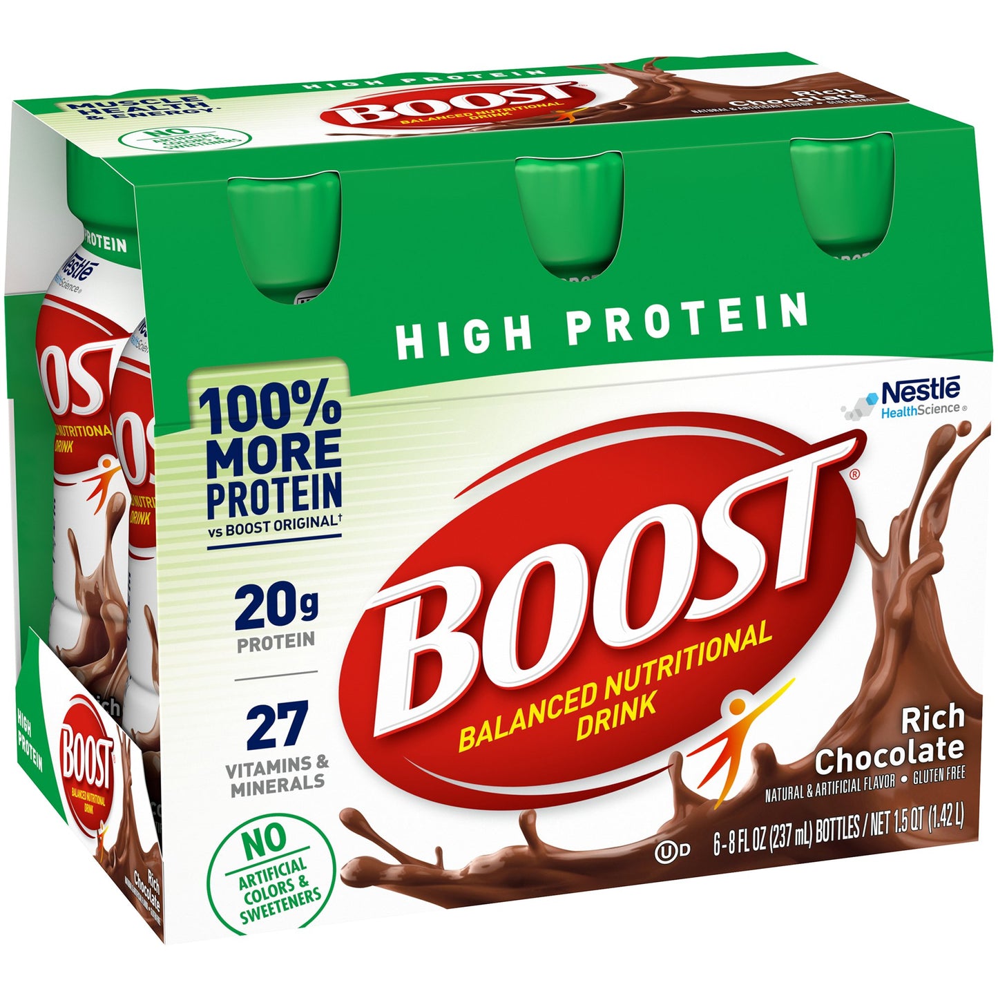 Boost® High Protein Chocolate Complete Nutritional Drink, 8-ounce bottle 00041679940365