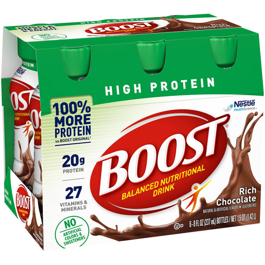 Boost® High Protein Chocolate Complete Nutritional Drink, 8-ounce bottle 00041679940365
