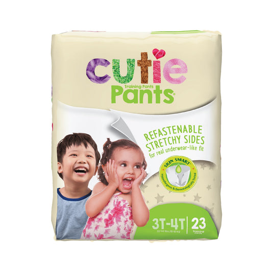 Unisex Toddler Training Pants Cutie Pants® Pull On with Tear Away Seams Size 3T to 4T Disposable Heavy Absorbency - WP8001/1
