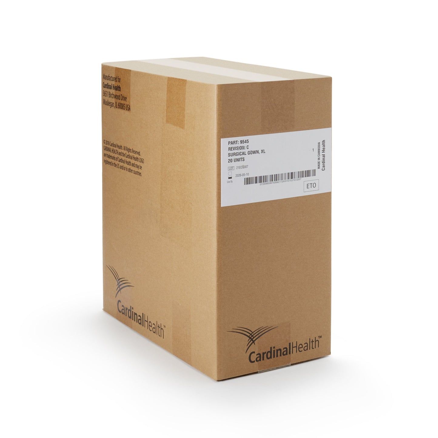 Cardinal Health™ Nonreinforced Surgical Gown, 3-Layer Microfiber, Extra Large 9545